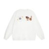 Fun Puppy-Themed Stylish White Sweatshirt
