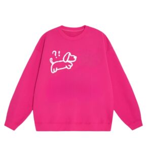 Simple Doodle Puppy Print Sweatshirt