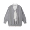 Grey Oversized Sweatshirt with Lace Tie Detail