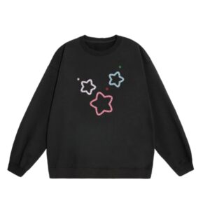 Dopamine Star Print Sweatshirt – Black
