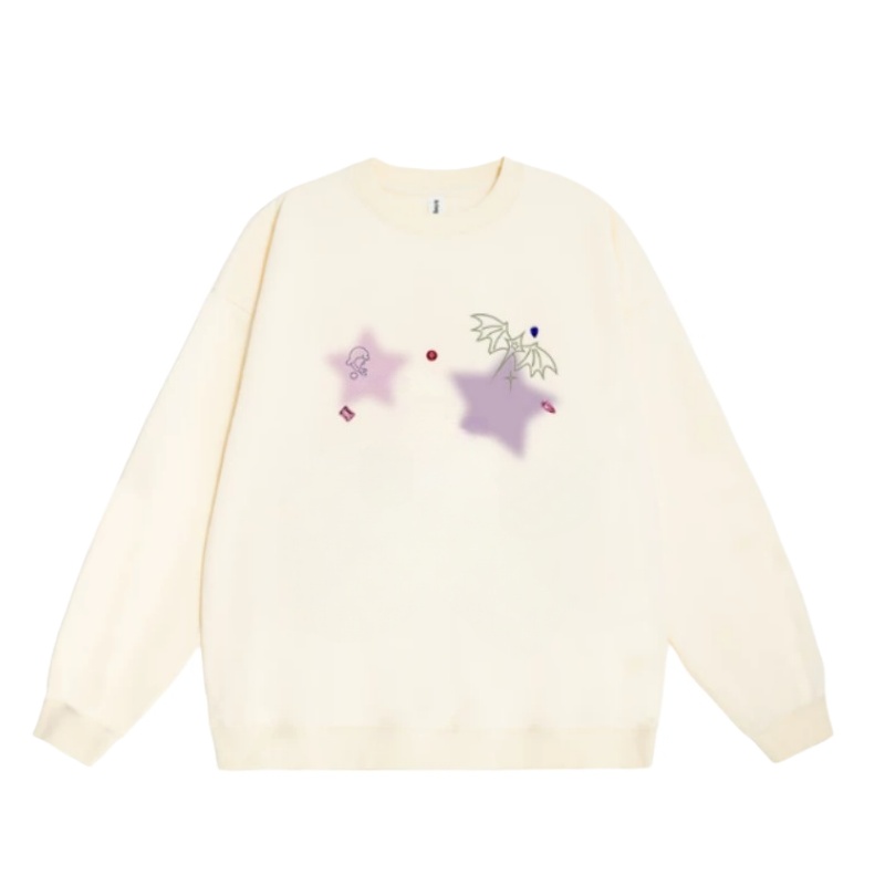 Dopamine Star Print Casual Sweatshirt