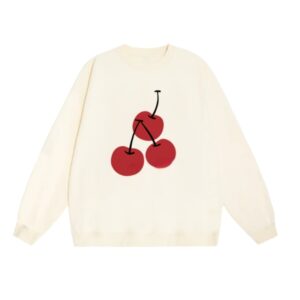 Creative Cherry Print Crewneck Sweatshirt