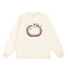 Playful & Stylish Apple-Print Sweatshirt — Creamy Apricot