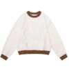 Khaki Stripe Pattern Relaxed-Fit Sweatshirt