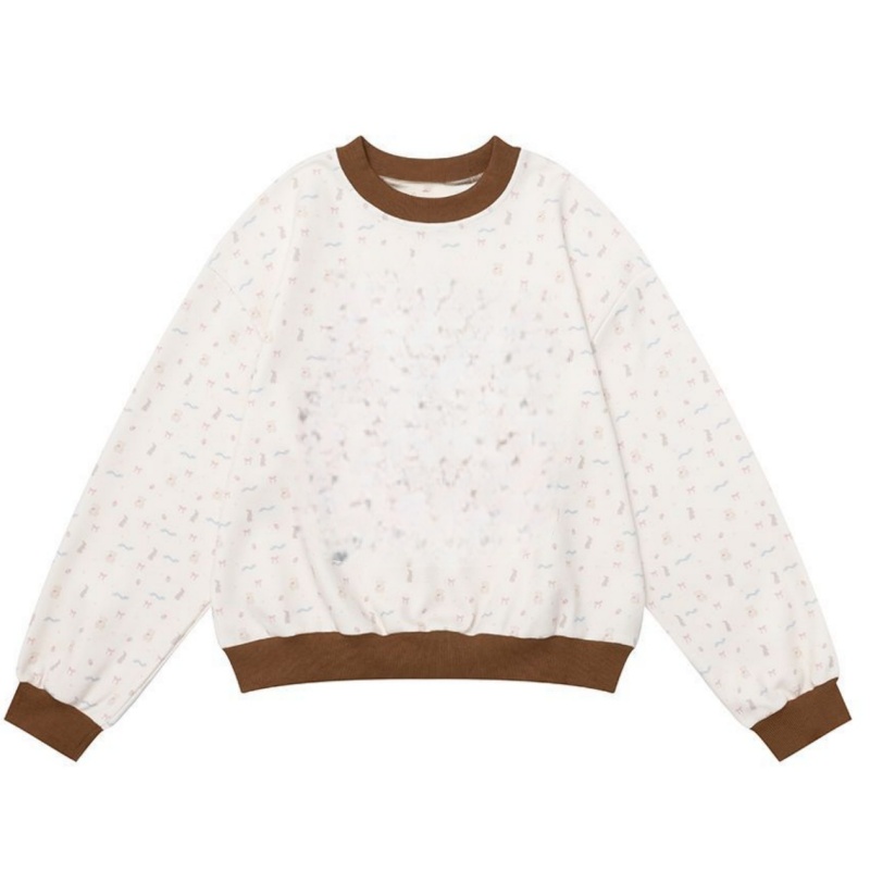 Khaki Stripe Pattern Relaxed-Fit Sweatshirt